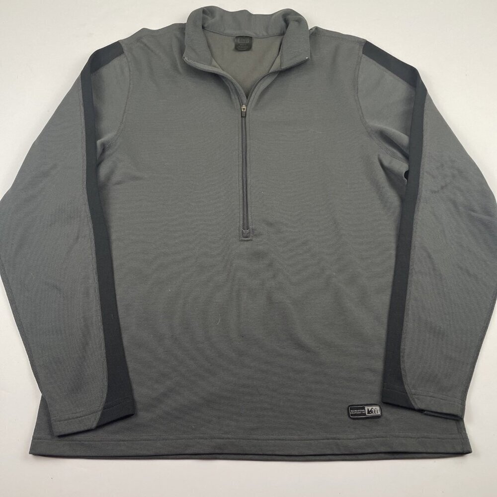 REI 1/4 Zip Active Pullover Top Men’s XL Polyester Stretch Lightweight Blue